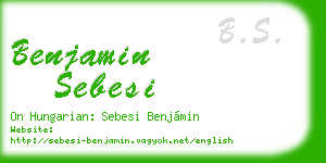 benjamin sebesi business card